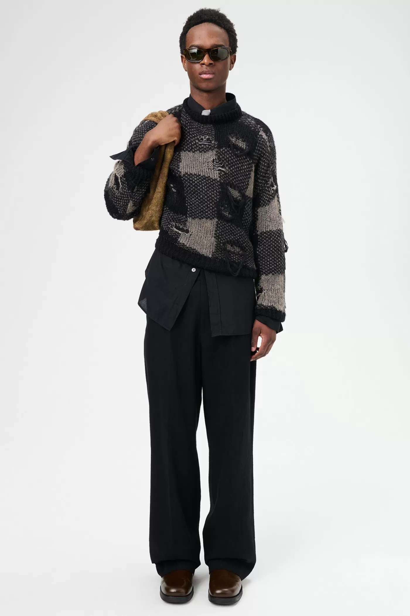 Best Black Destructive Gingham Knitwear