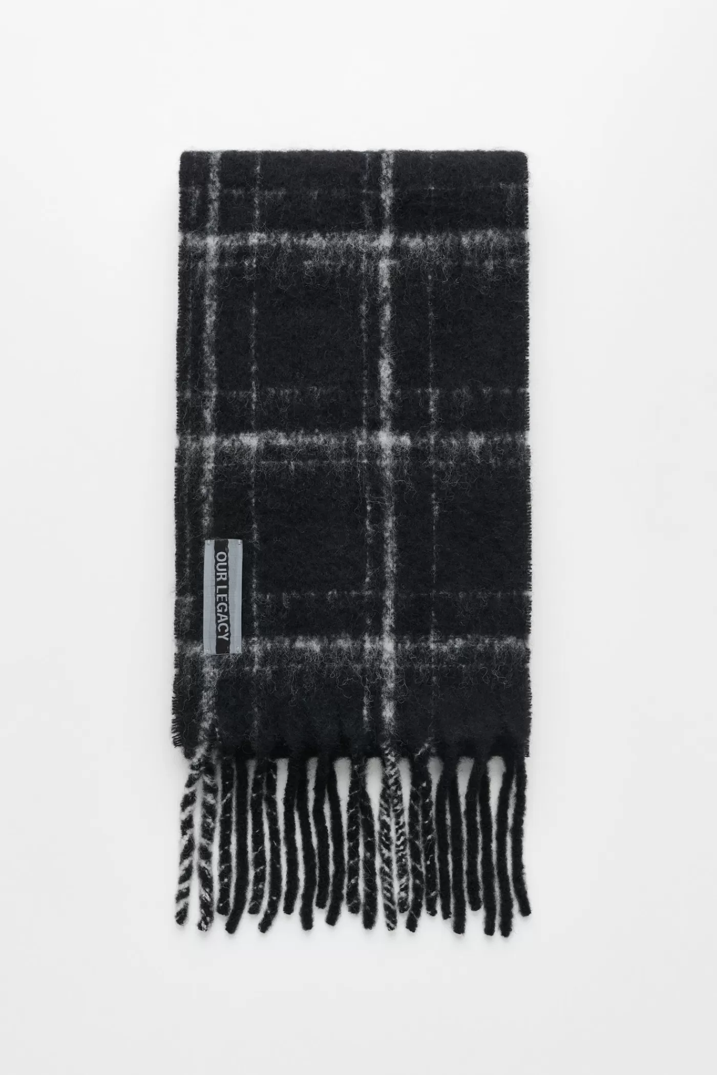 Cheap Black Fuzzy Alpaca Check Scarves