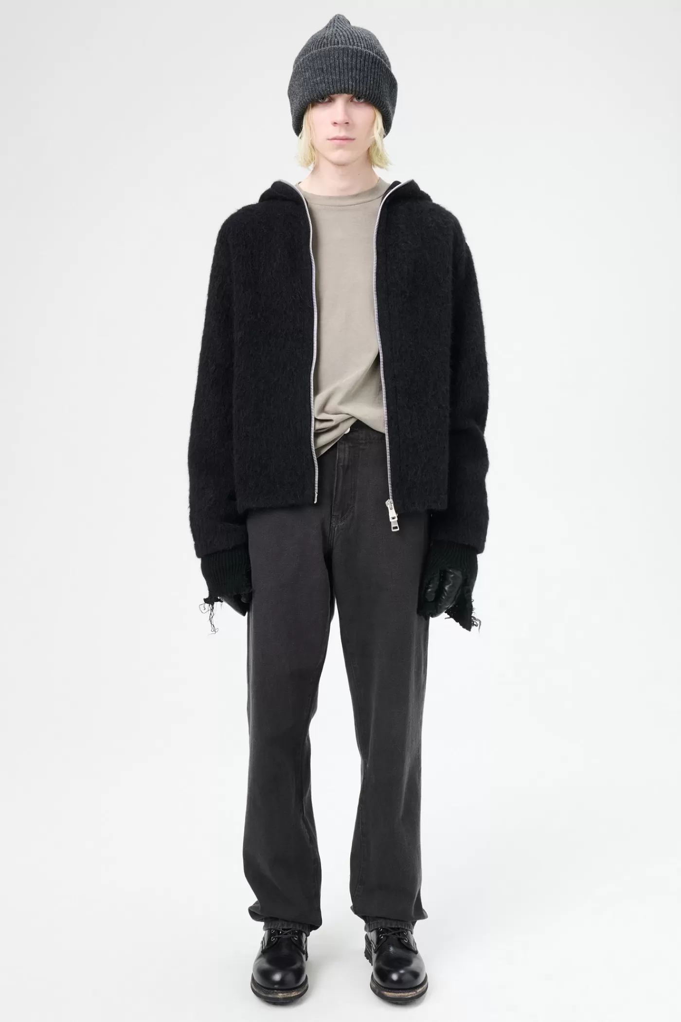 Best Black Hairy Wool Knitwear