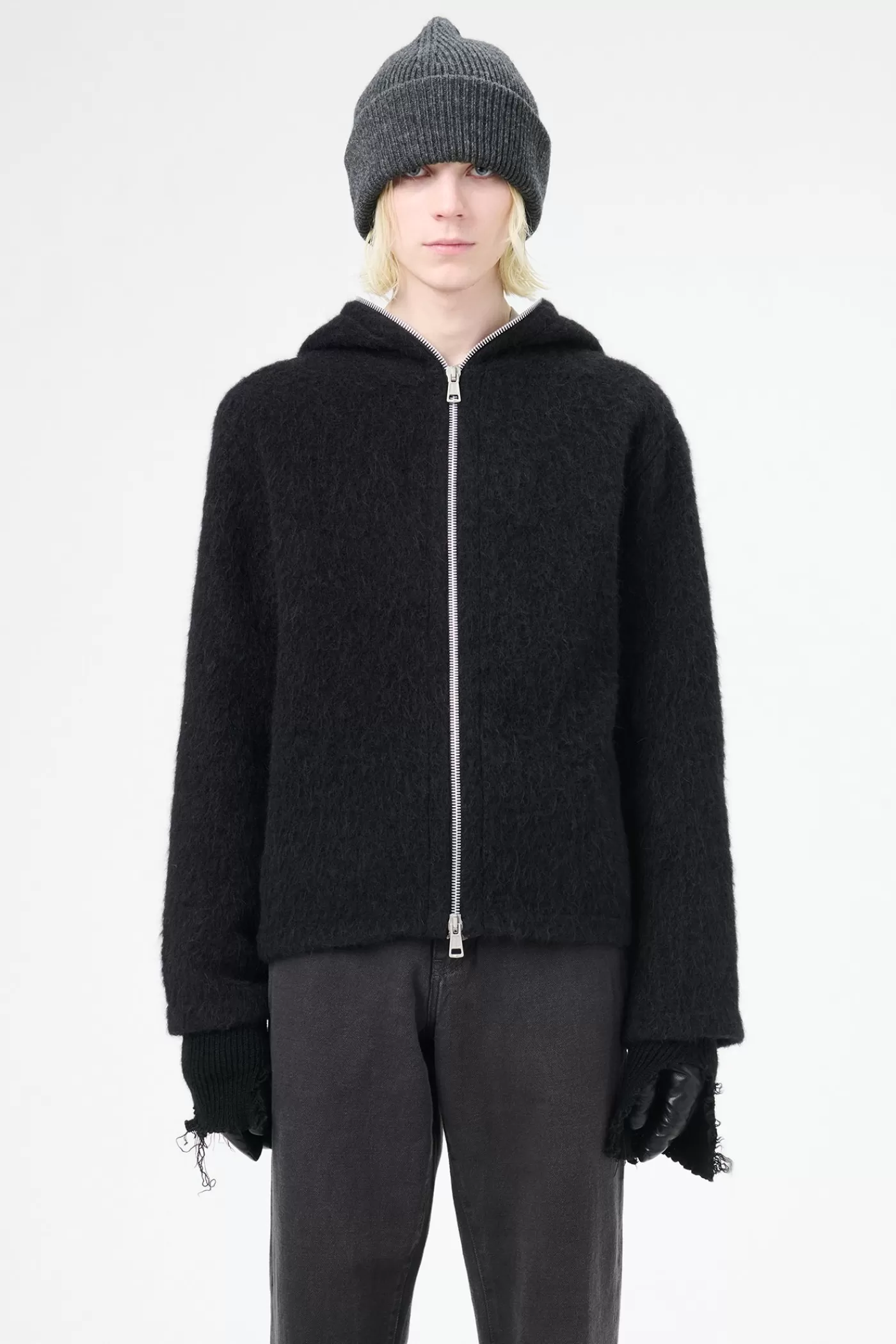 Best Black Hairy Wool Knitwear