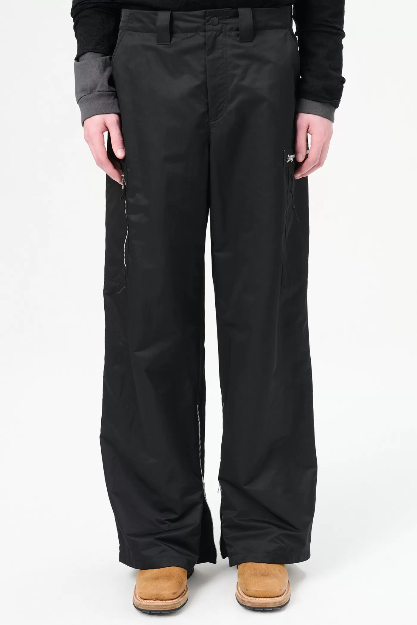Cheap Black High Gloss Sateen Trousers