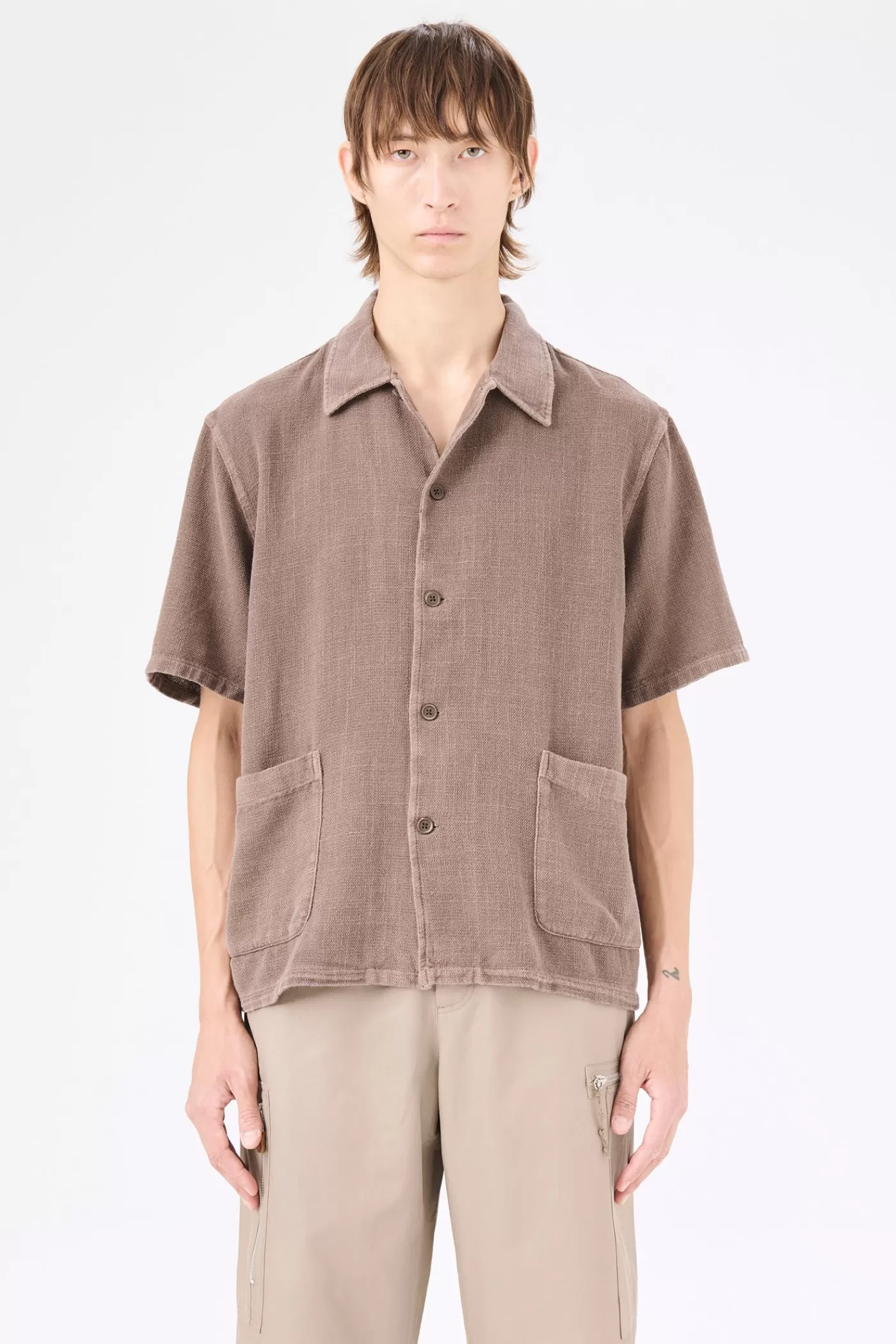 Fashion Brown Sparse Panama Shirting