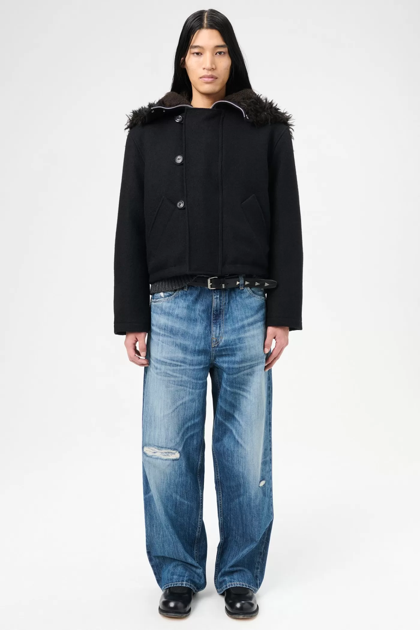 Best Classic Black Stamped Wool Outerwear