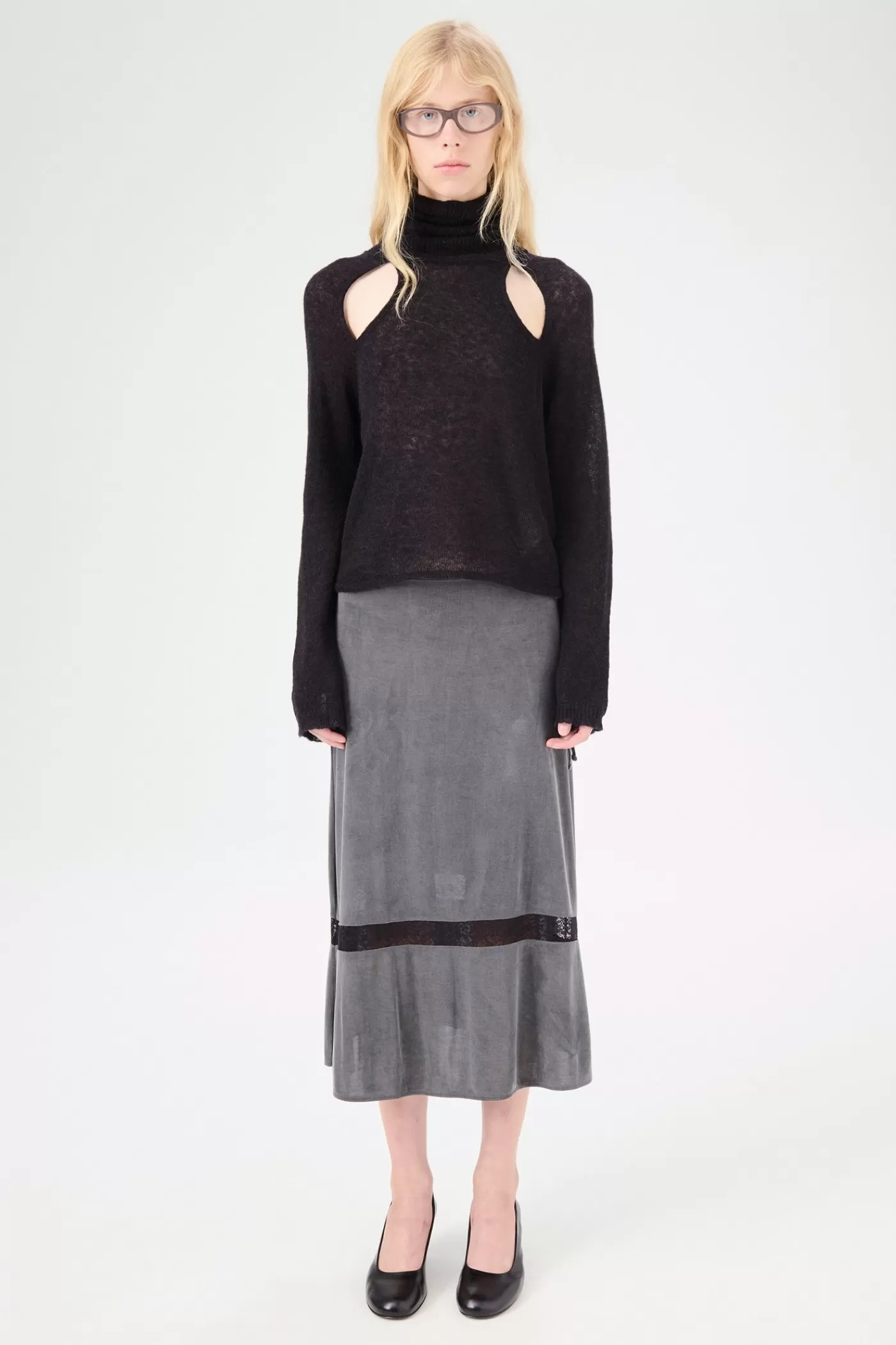 Shop Dark Grey Cupro Women Skirts