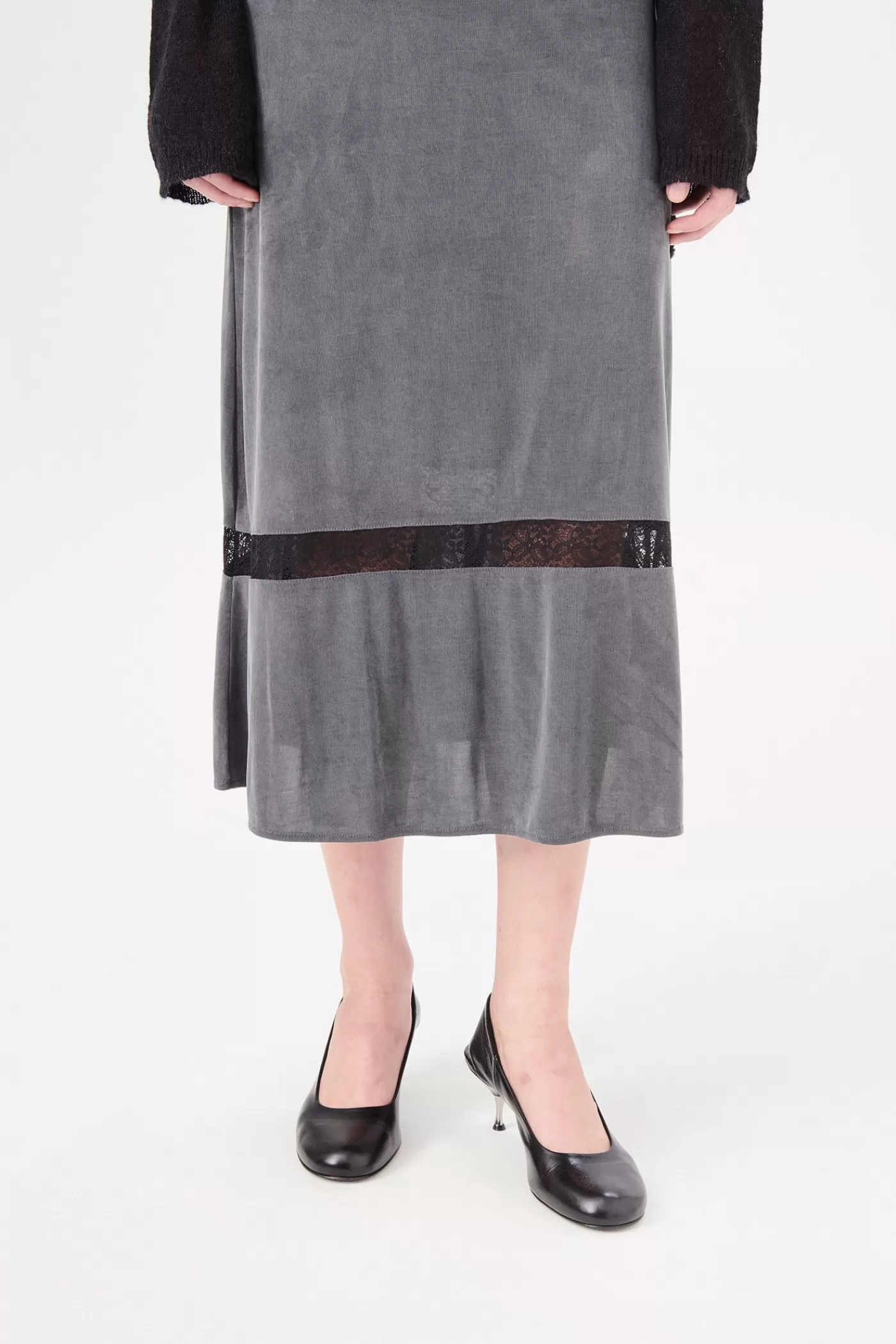 Shop Dark Grey Cupro Women Skirts