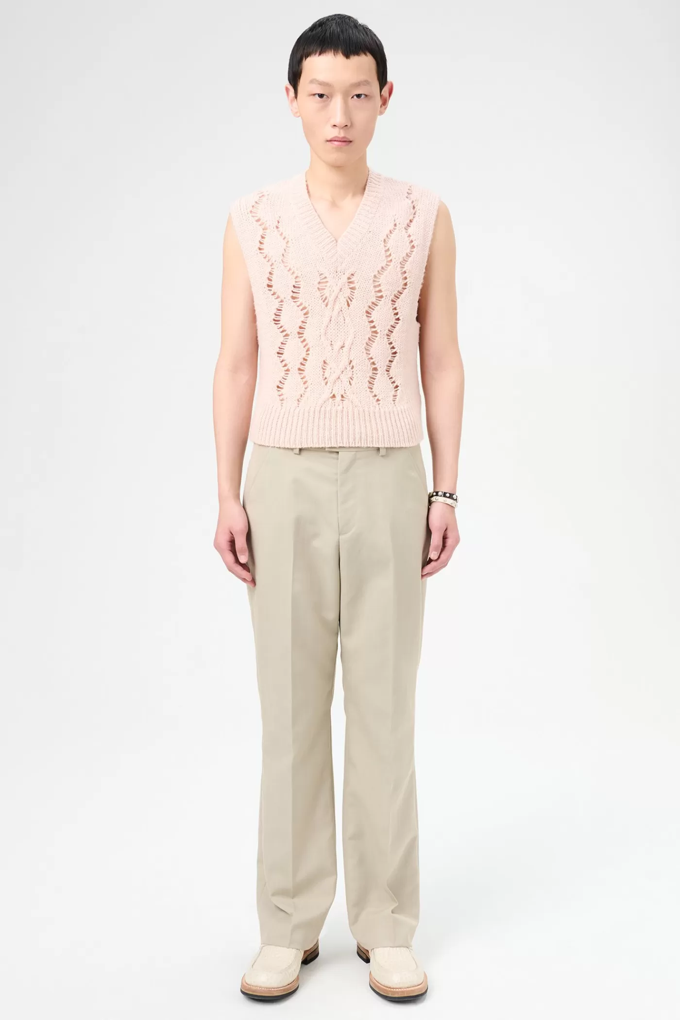 Cheap Delicate Pink Fisherman Wool Knitwear
