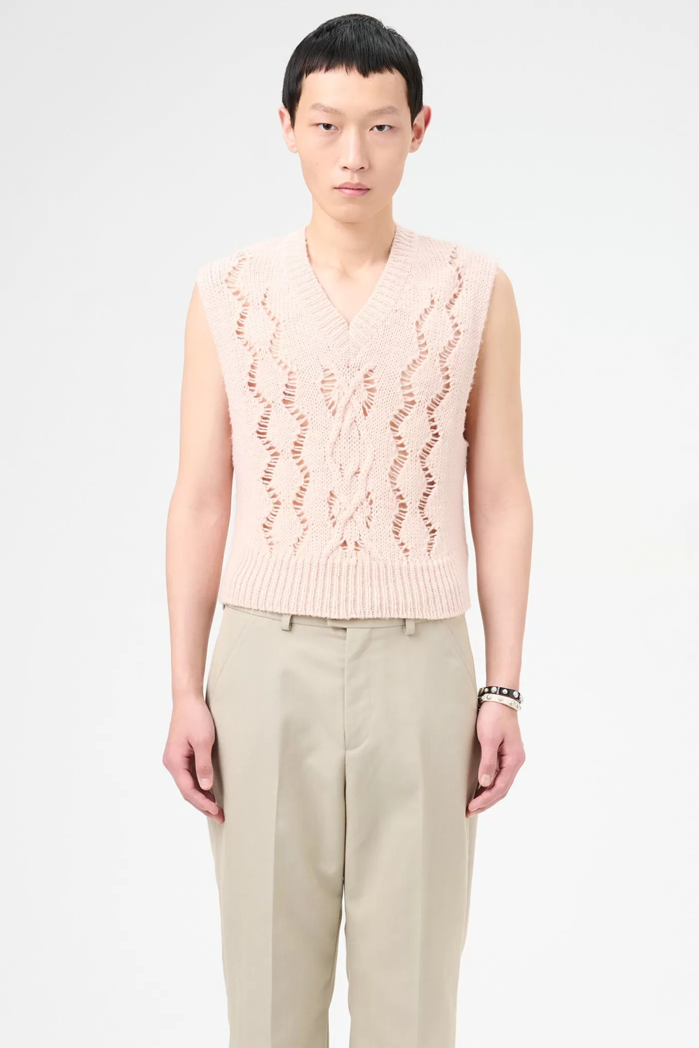 Cheap Delicate Pink Fisherman Wool Knitwear