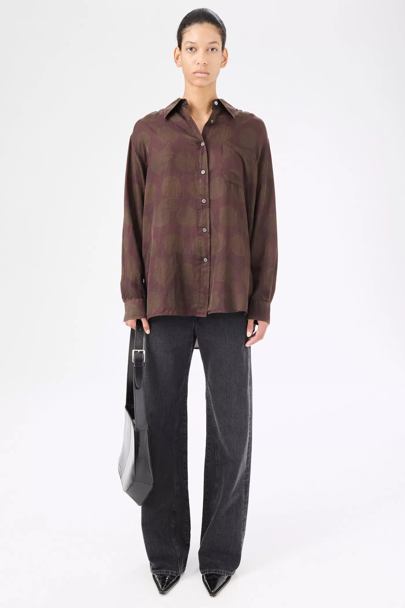 Clearance Dotted Print Cotton Silk Women Shirting | Outerwear