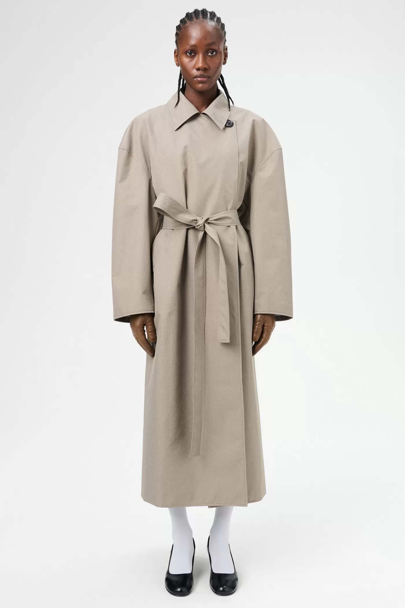 Shop Doubleganger Beige Mel Nylon Women Outerwear