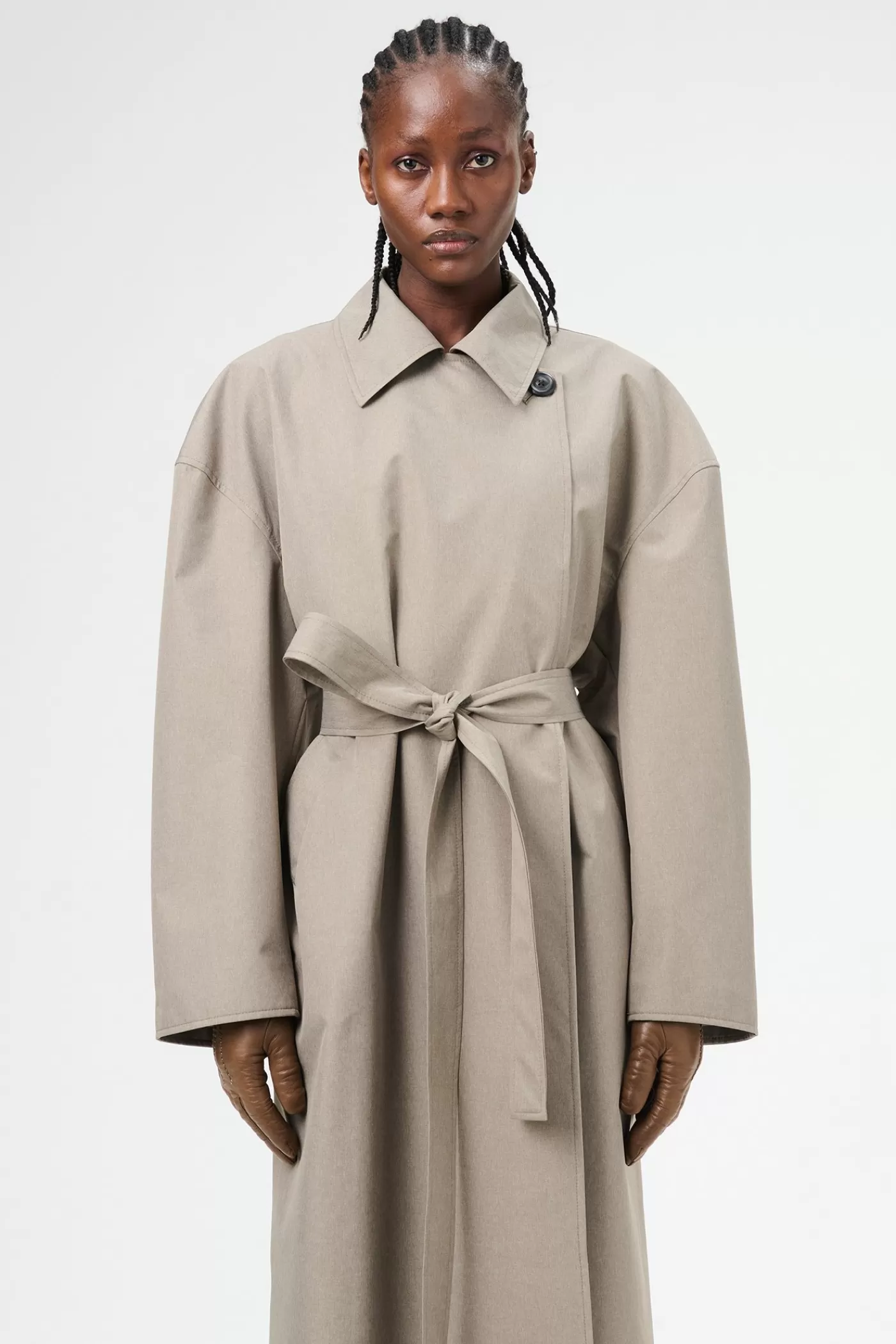 Shop Doubleganger Beige Mel Nylon Women Outerwear