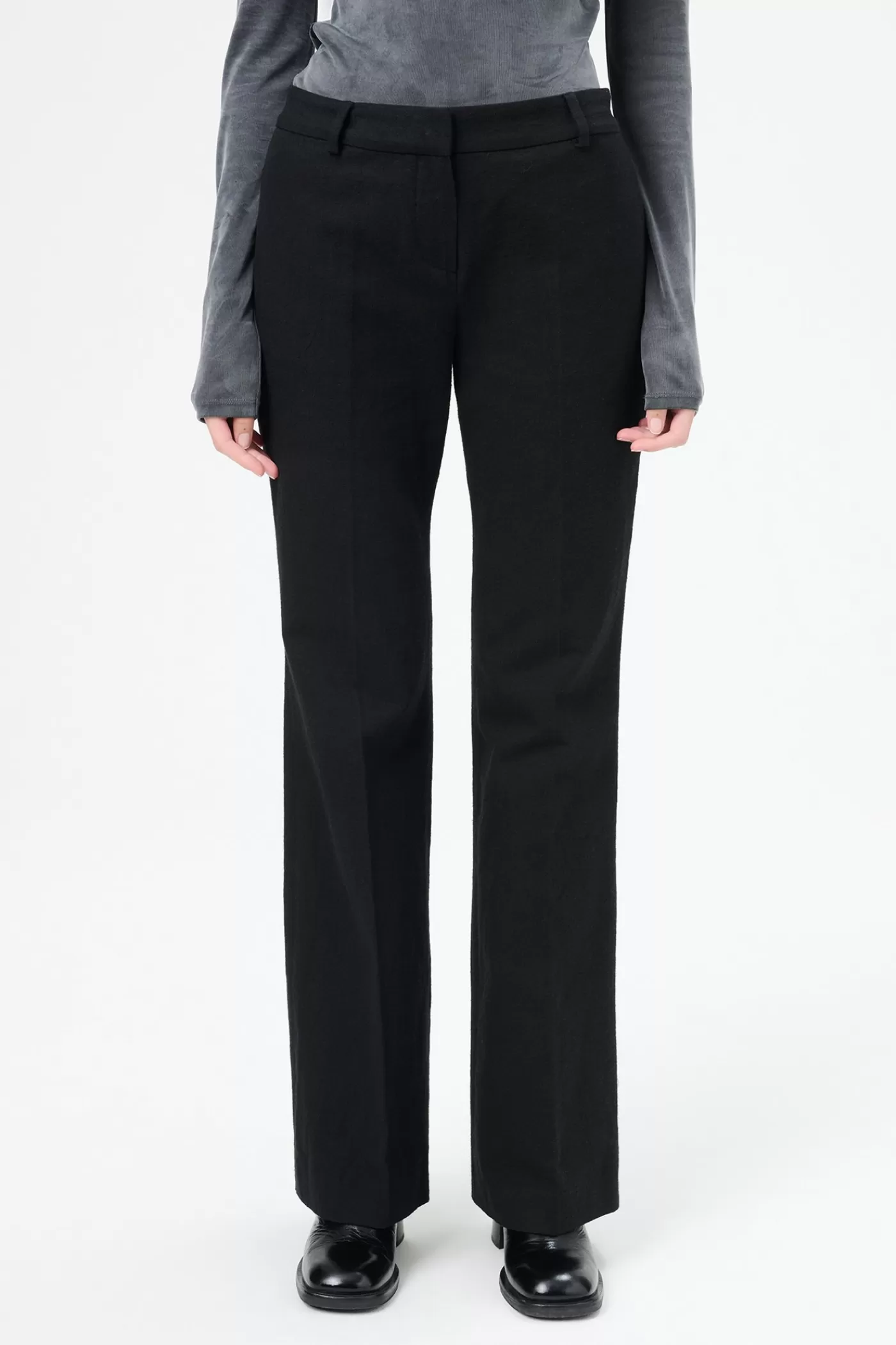 Best Draping Black Canvas Women Trousers