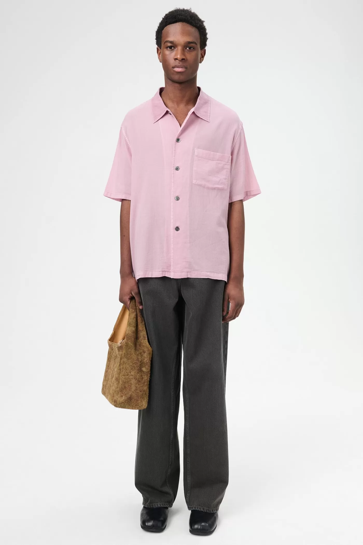 Shop Dusty Lilac Coated Voile Shirting