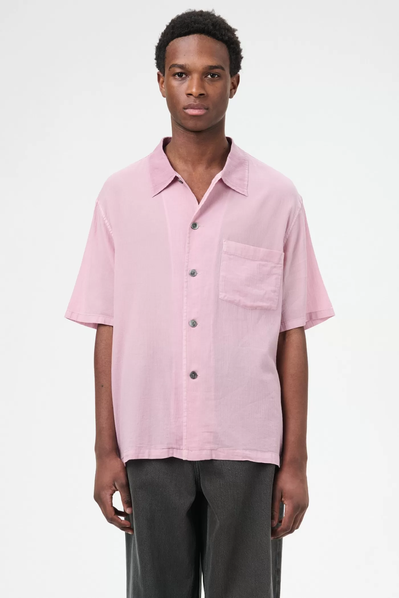 Shop Dusty Lilac Coated Voile Shirting