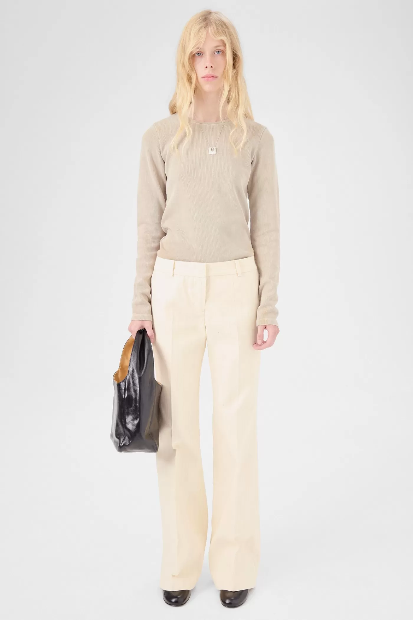 Best Sale Ecru Canal Stripe Women Trousers