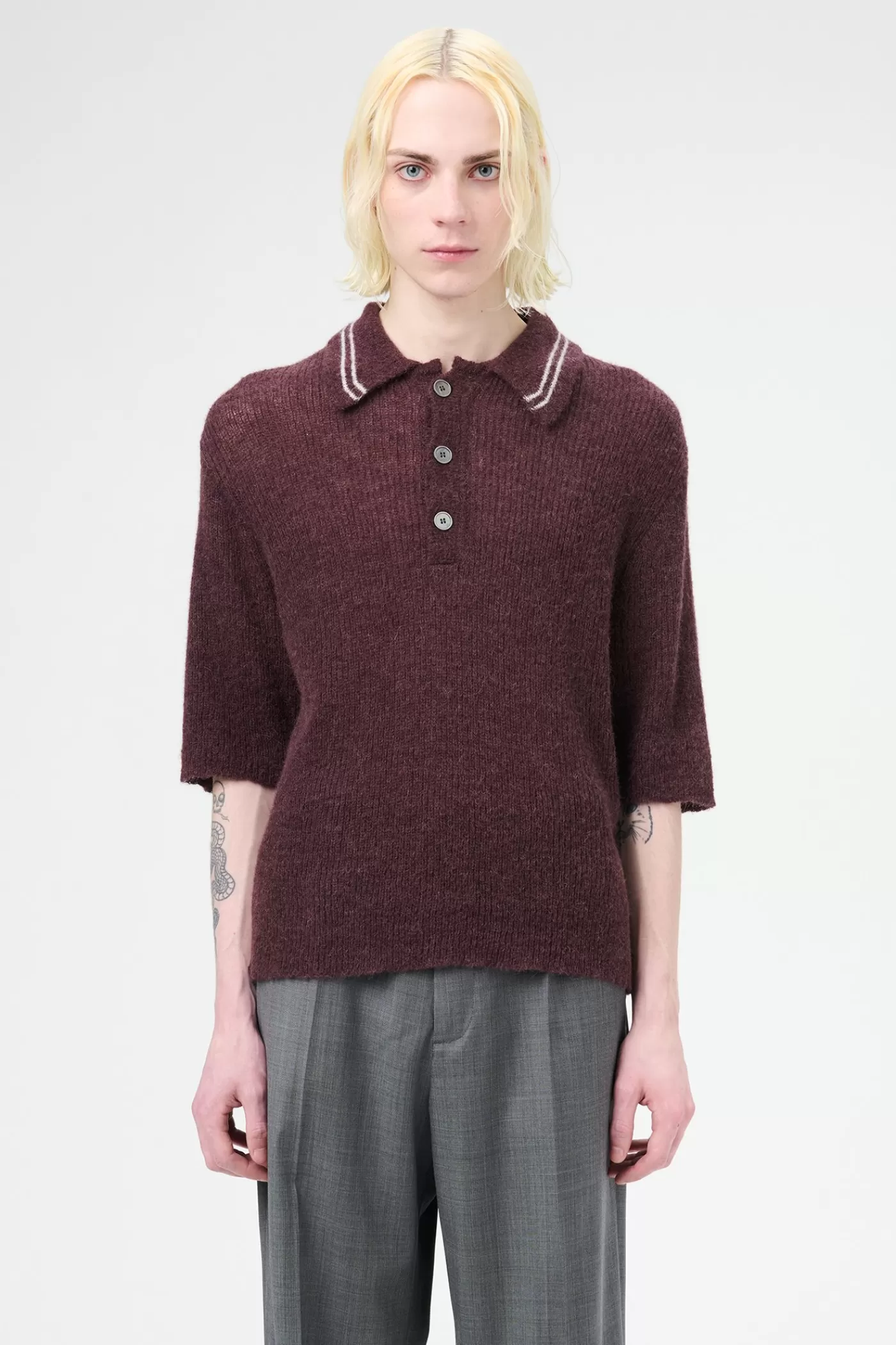 Best Euro Eggplant Fuzzy Alpaca Knitwear