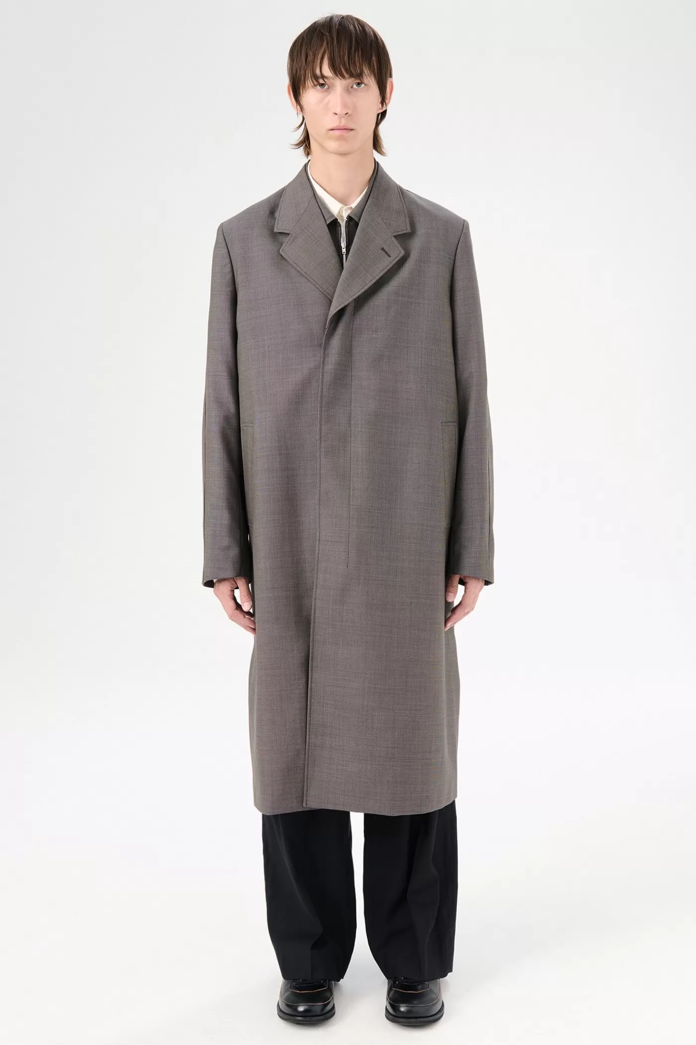 Discount Grey Atom Check Wool Outerwear