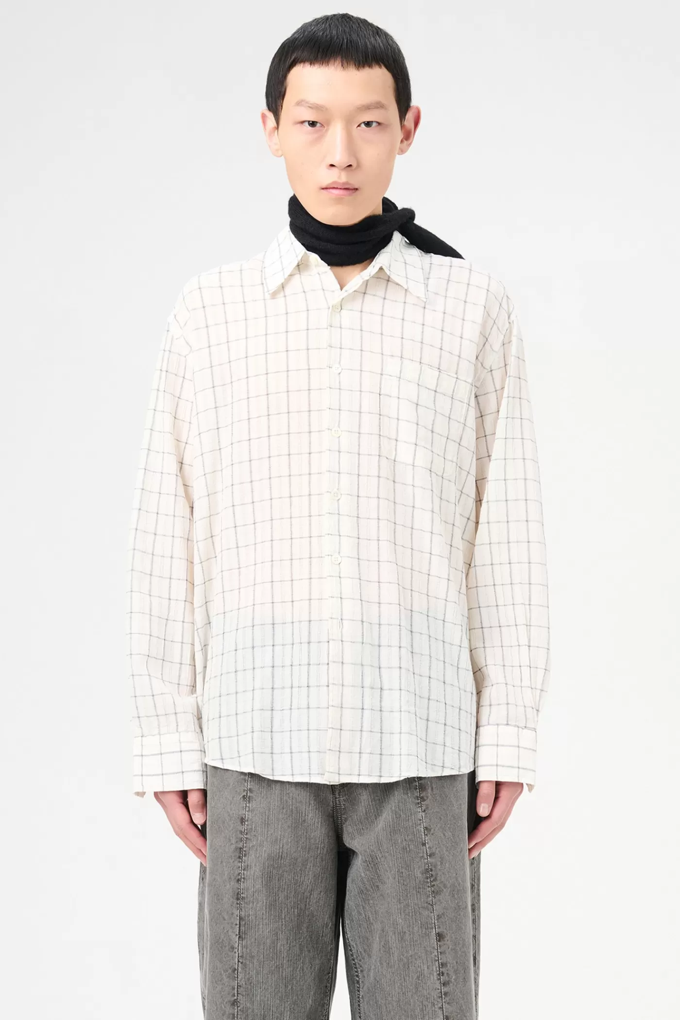 Fashion Light Mediterranean Check Shirting