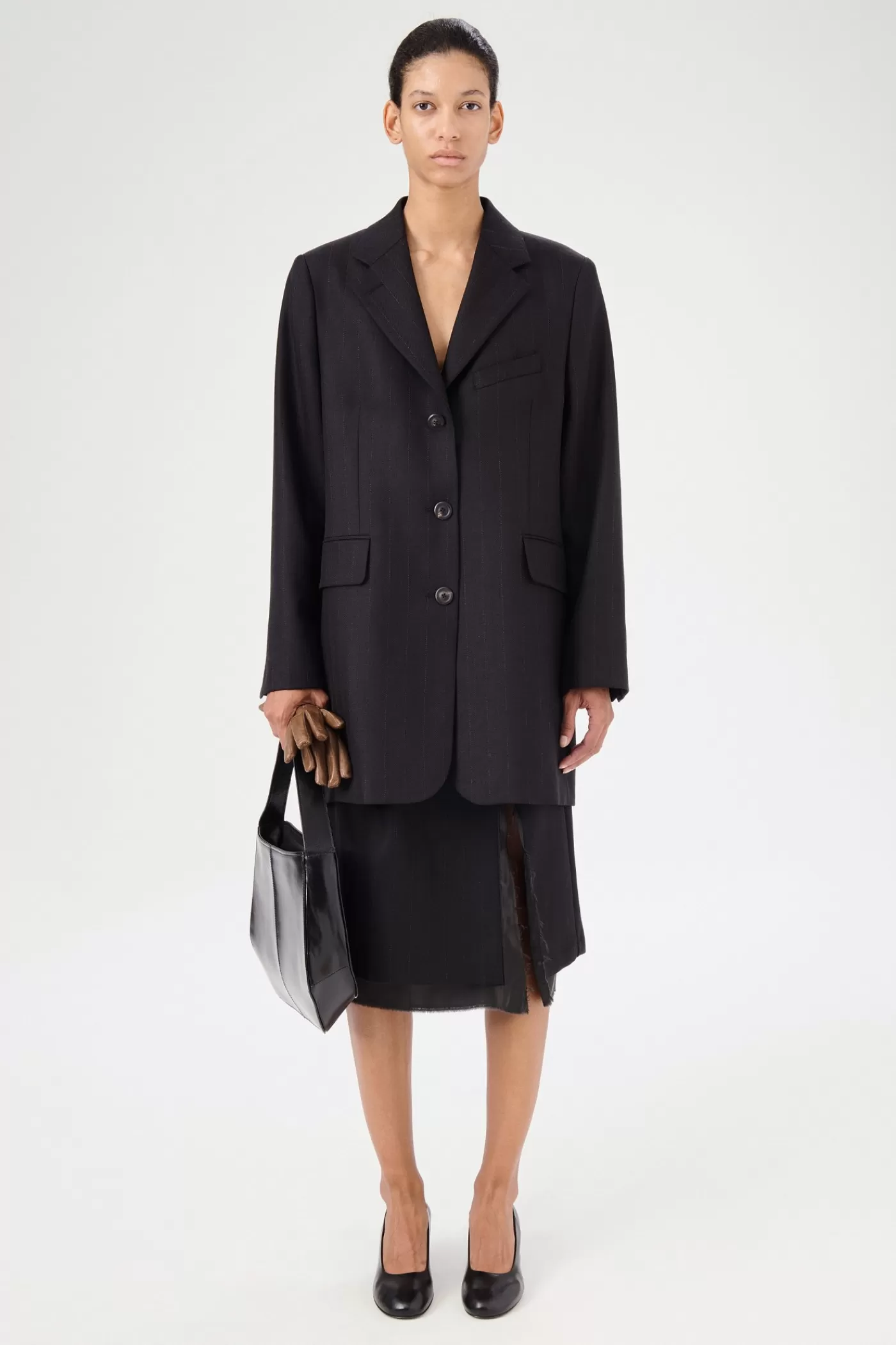 Shop Maitre D Black Wool Women Suiting