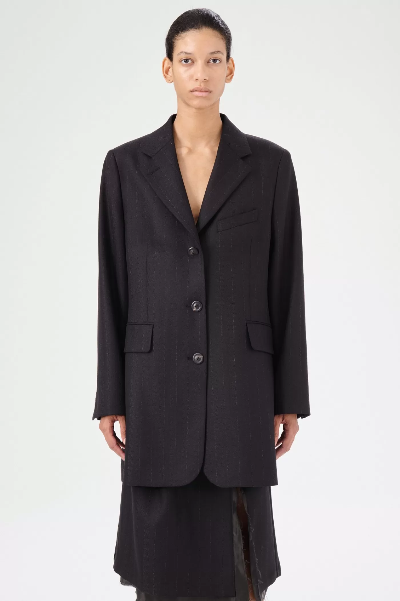 Shop Maitre D Black Wool Women Suiting