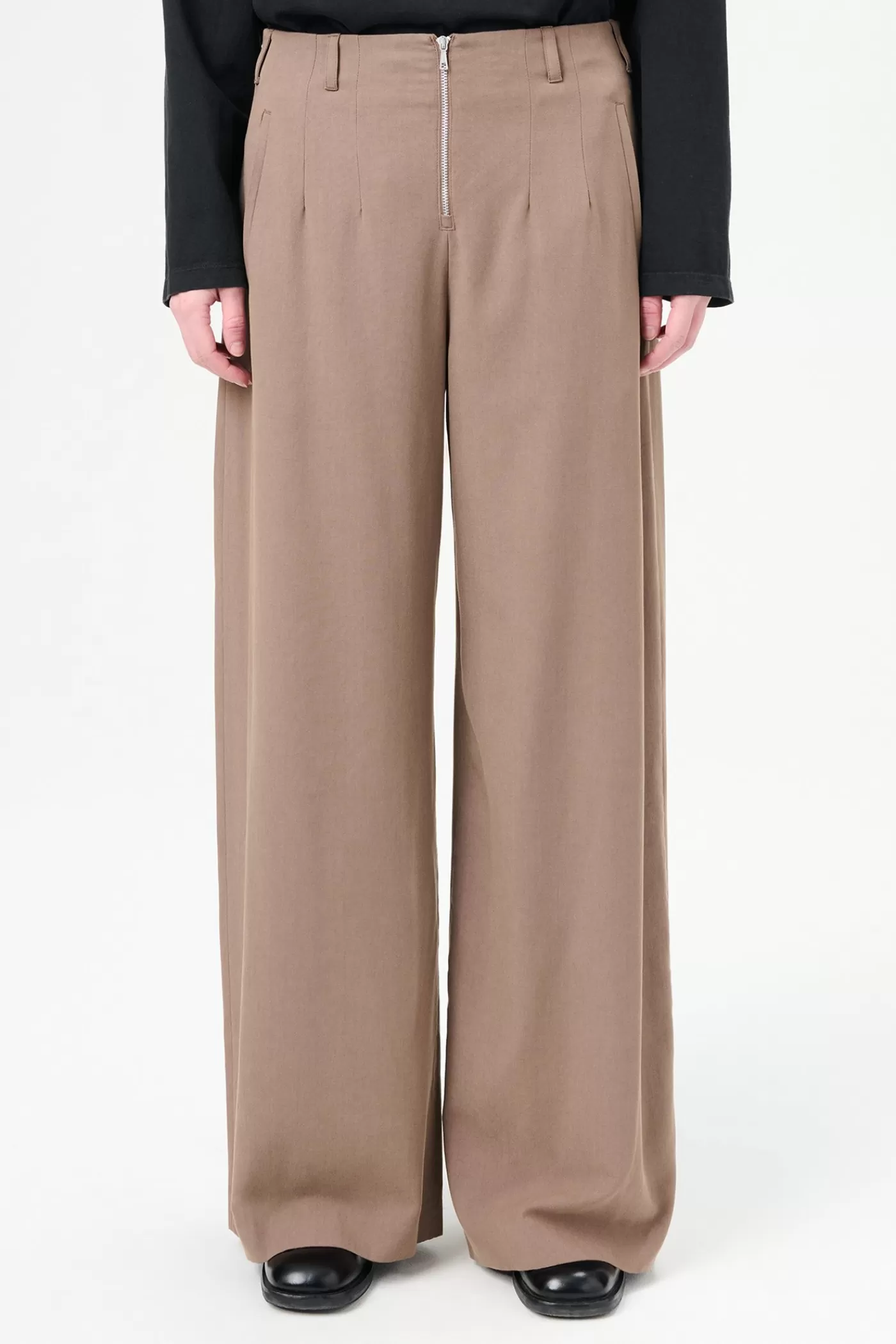Sale Muddy Lavender Lyo Wool Women Trousers