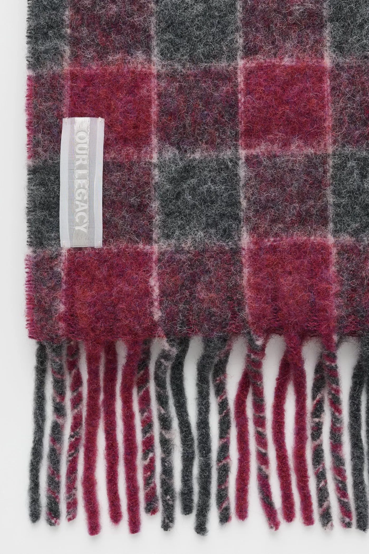 Best Sale Pink Fuzzy Alpaca Check Scarves