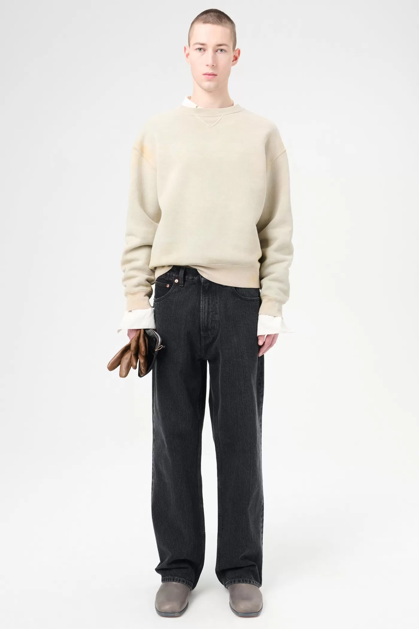 Outlet Real Black Chain Twill Jeans