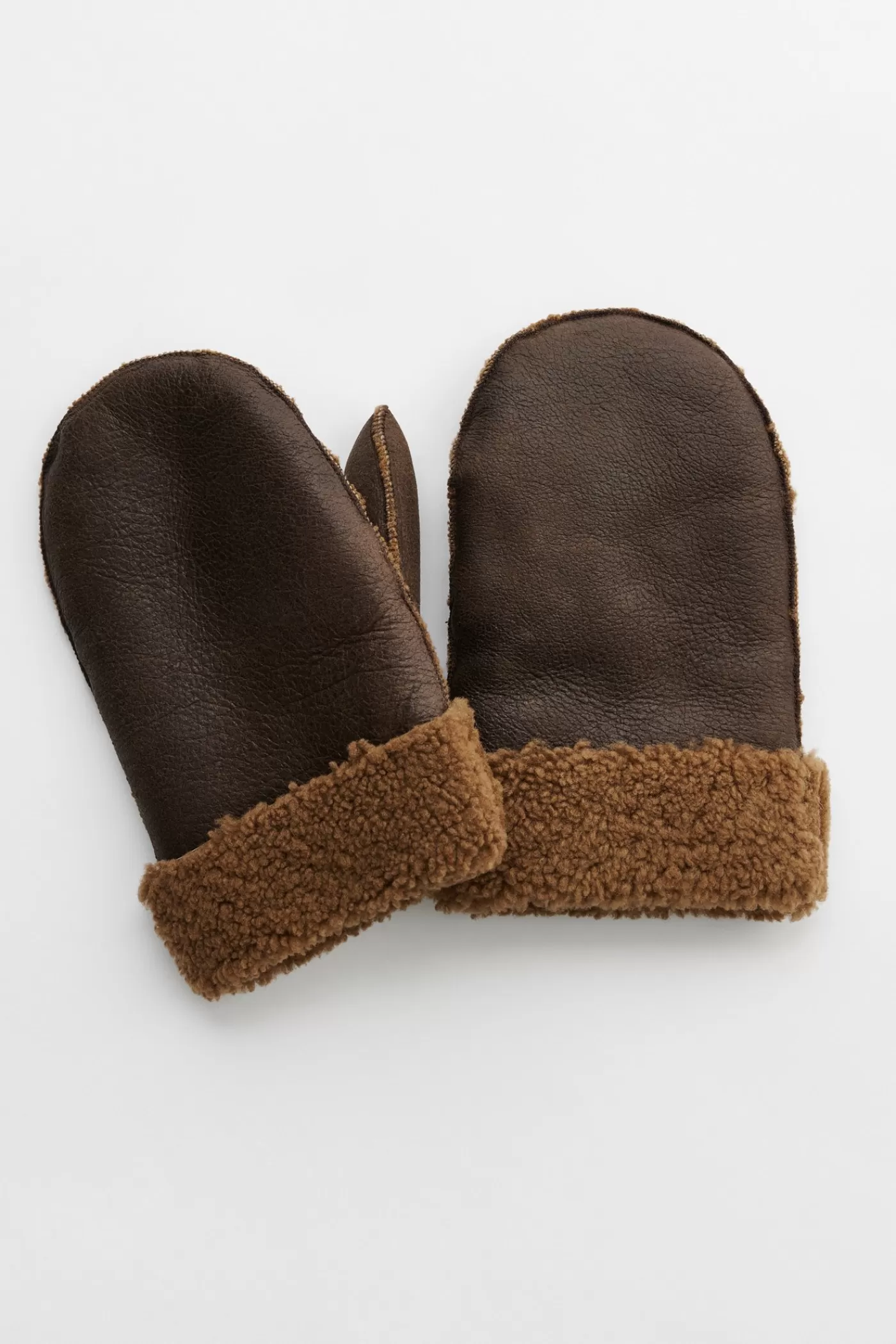 Best Rustic Grain Brown Shearling Gloves