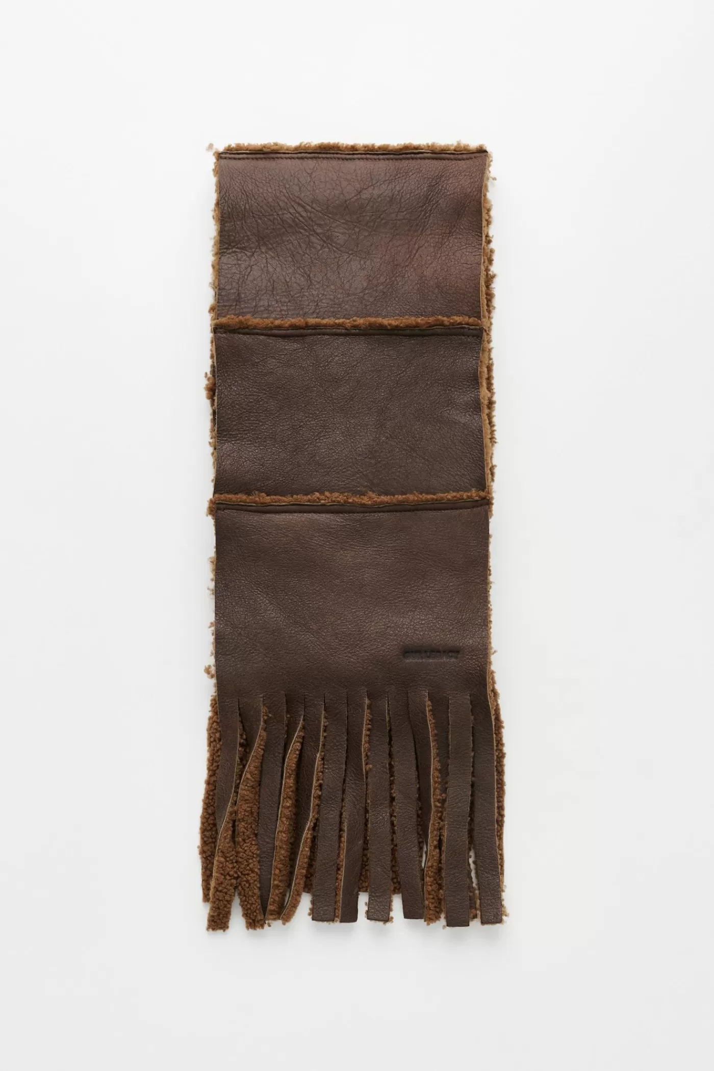 Flash Sale Rustic Grain Brown Shearling Scarves