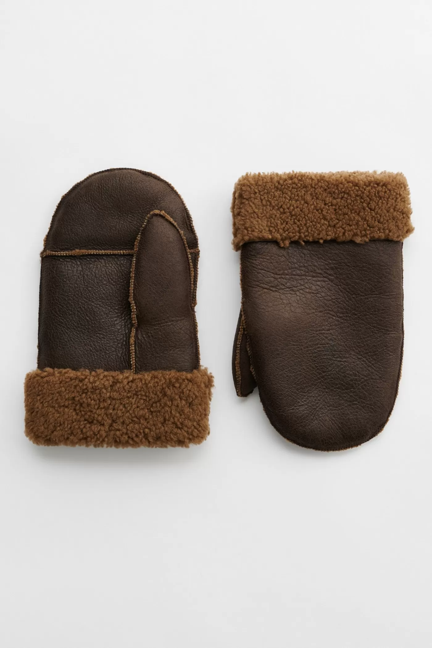 Best Rustic Grain Brown Shearling Gloves