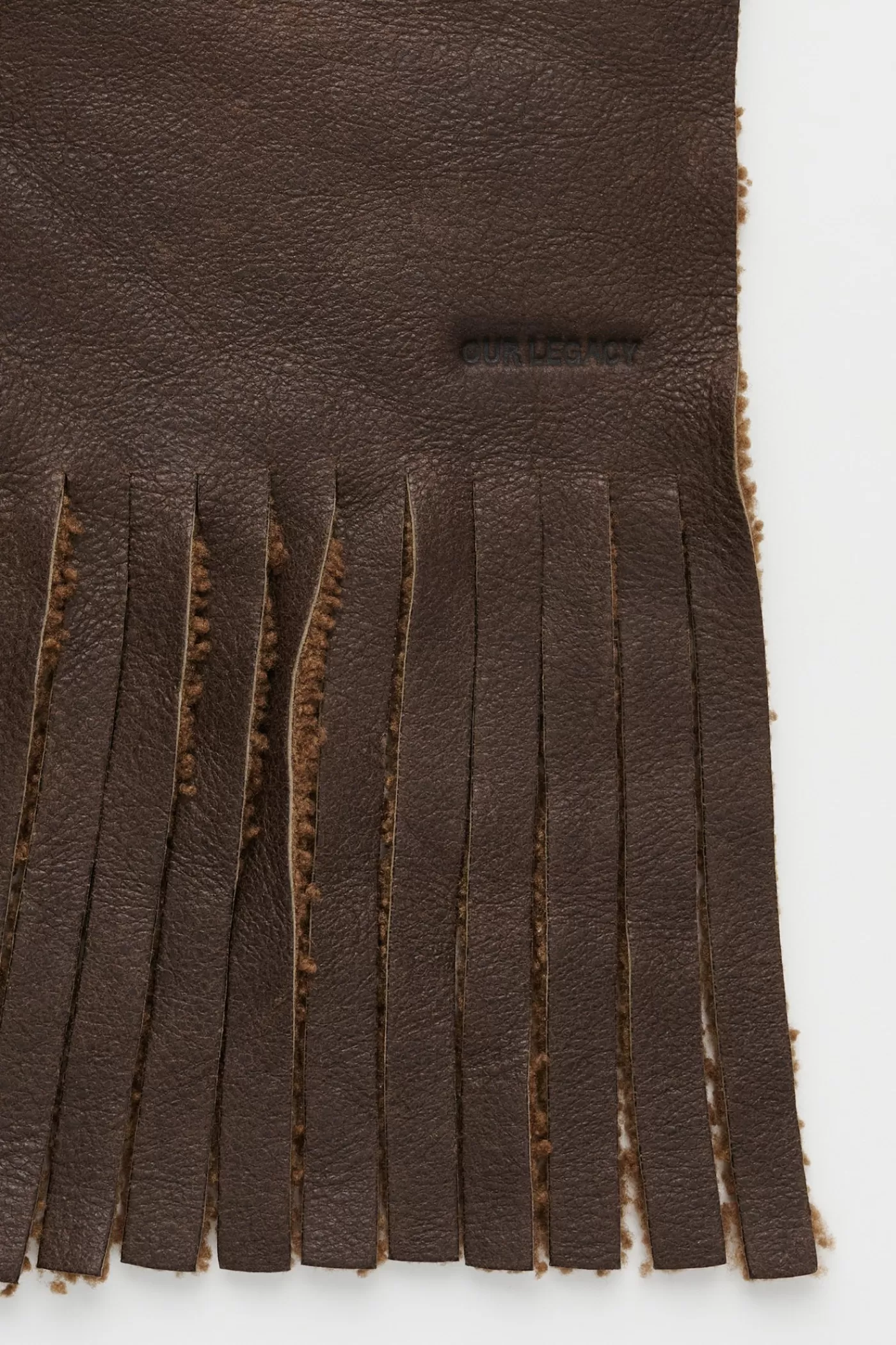 Flash Sale Rustic Grain Brown Shearling Scarves