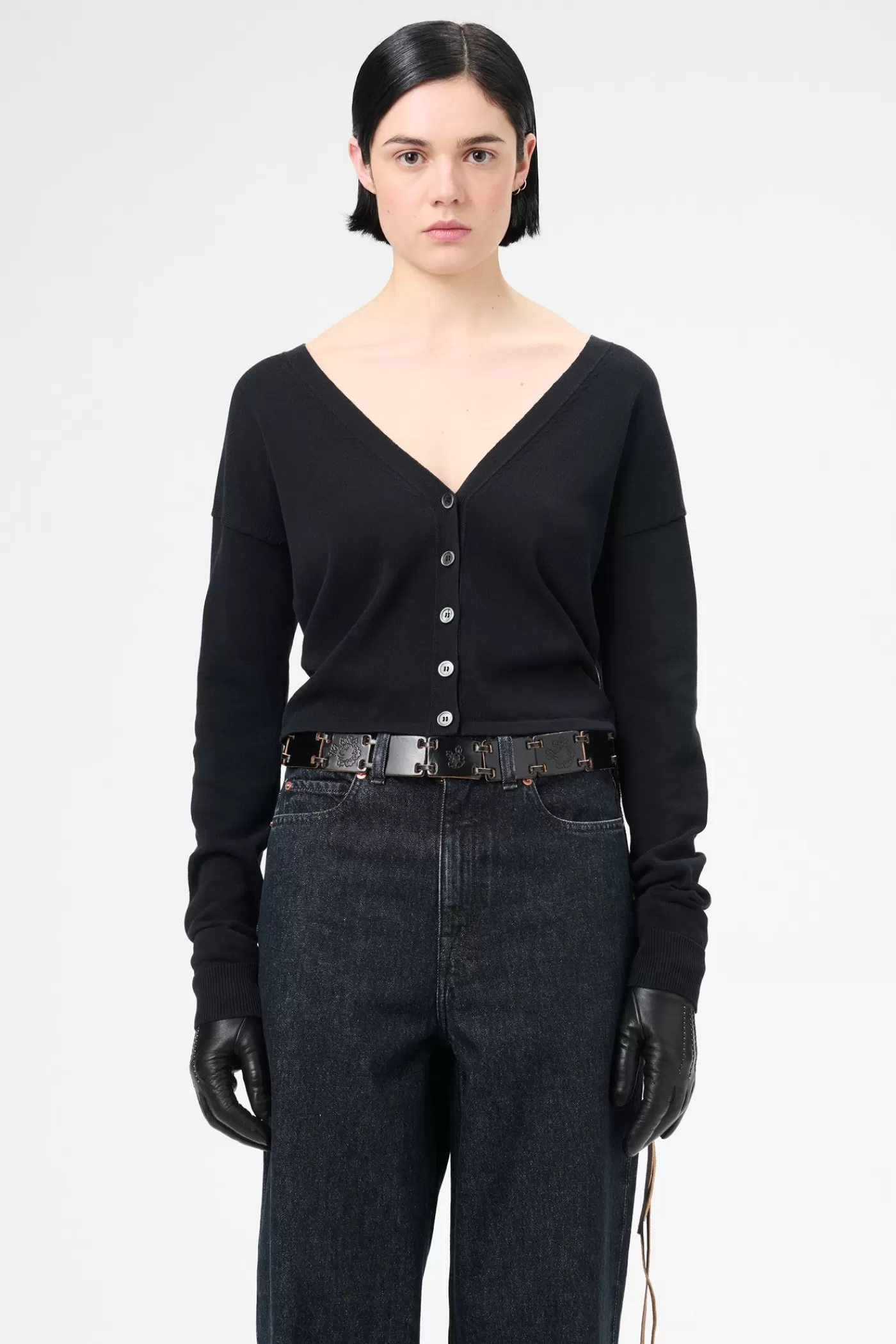 Hot Shadow Black Crispy Cotton Women Knitwear