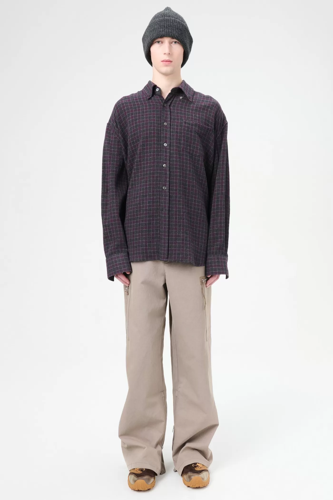 New Sophomore Check Rural Wool Shirting