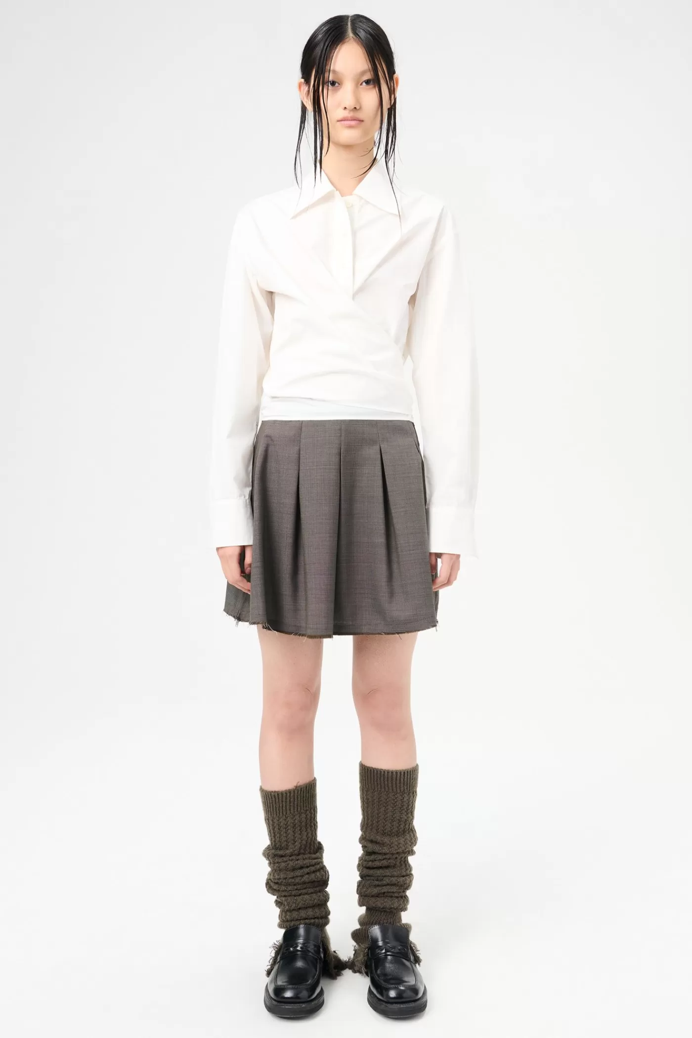 Shop White Organic Poplin Women Shirting | Leather