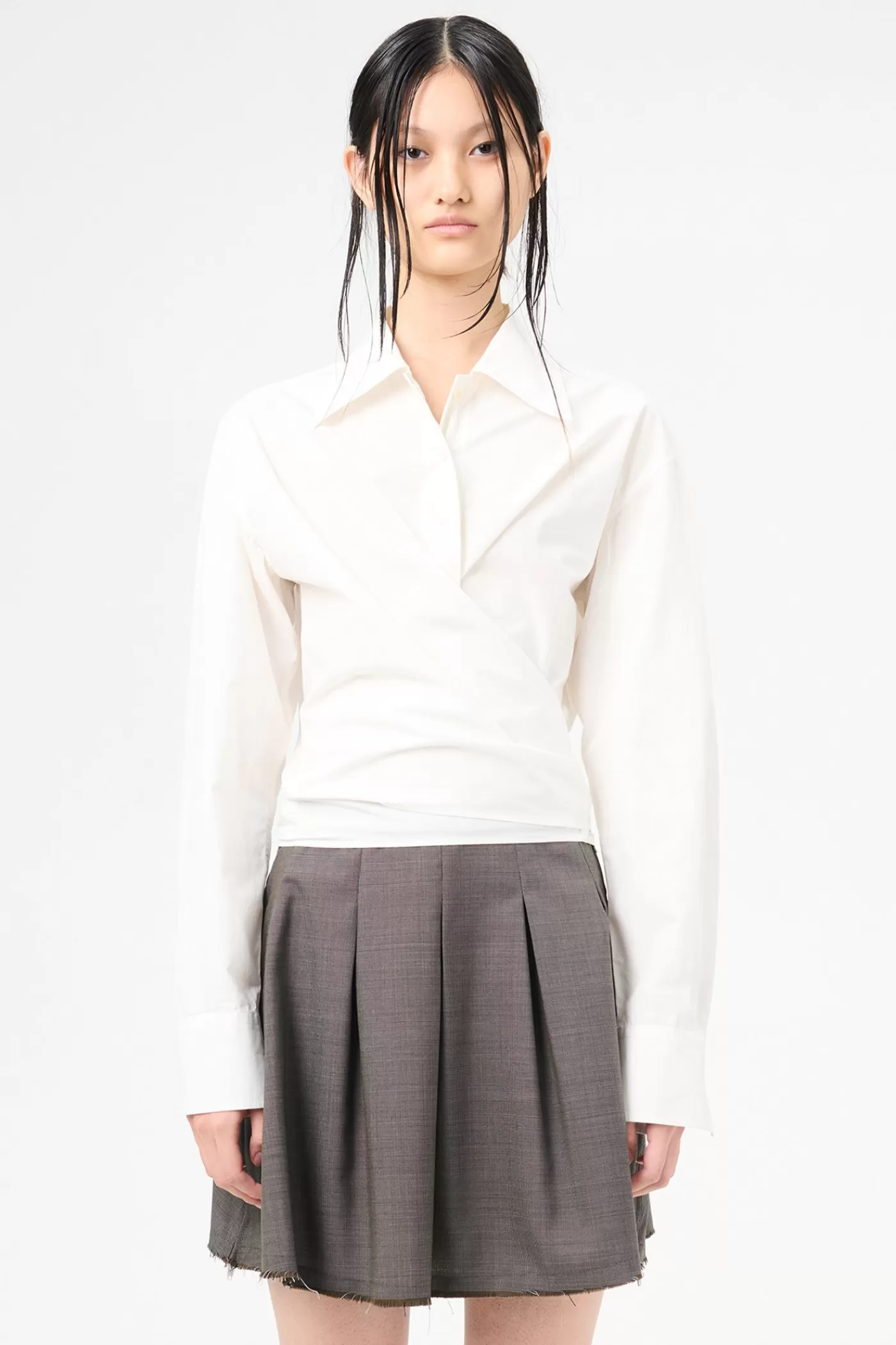 Shop White Organic Poplin Women Shirting | Leather