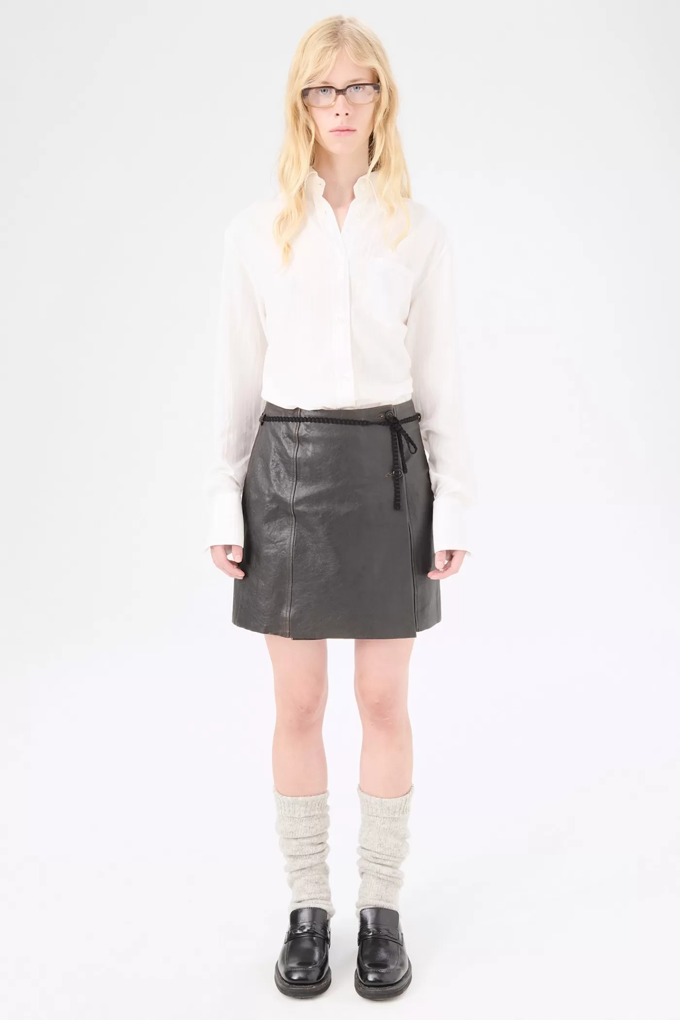 Sale Worn Brown Lambskin Women Leather | Skirts